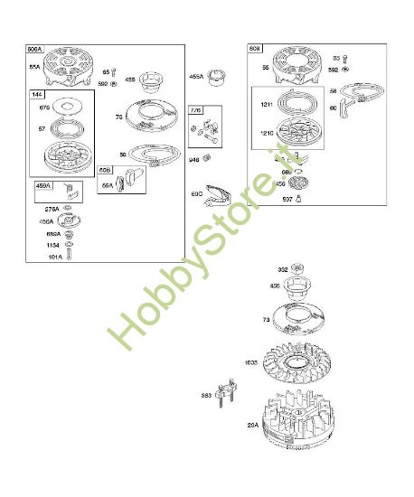 G - Volani, dispositivo di avviamento a riavvolgimento B&S - 12 €¦ 127807-0662-01 brand Stihl